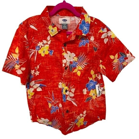 Old Navy Boys 100% Cotton Hawaiian Shirt - Picture 1 of 5